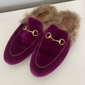 Gucci Princetown velvet mules